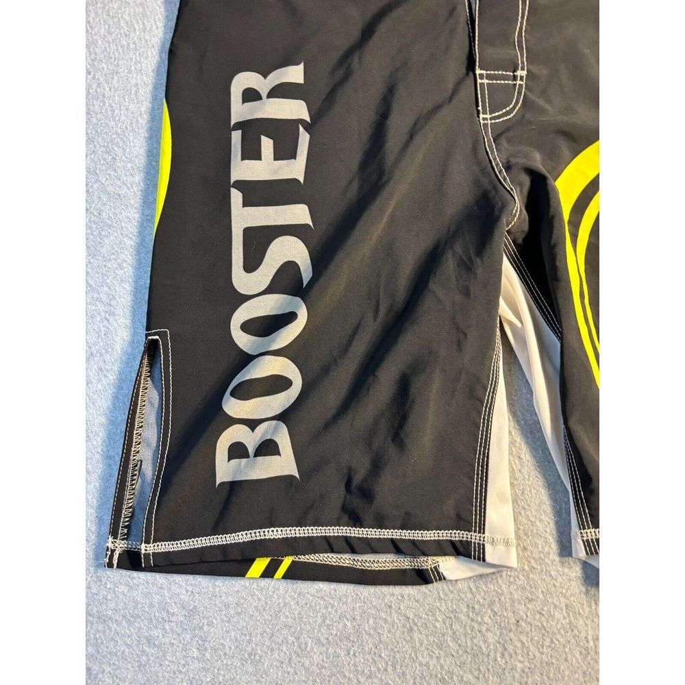 Booster Fight Gear Bermuda Shorts Men's Black Embroidered Logo Drawstring Slit View 3